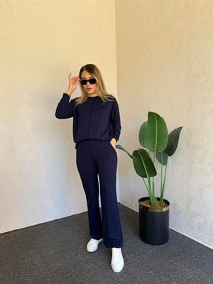 Uzun Kol Modal Takım Lacivert - 1076