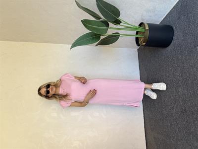 Vatkalı Modal Elbise Pembe - 1056