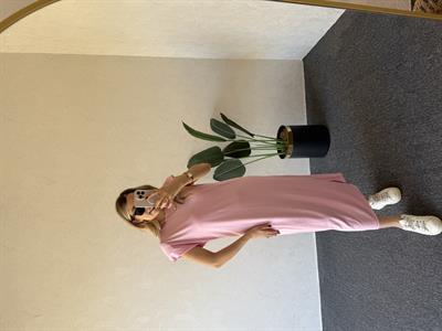 Vatkalı Modal Elbise Pembe - 1056