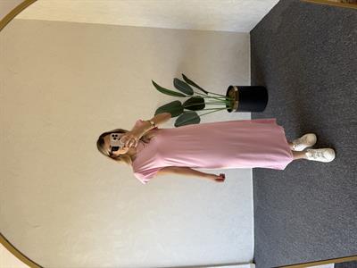 Vatkalı Modal Elbise Pembe - 1056