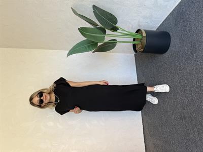 Vatkalı Modal Elbise Siyah - 1056