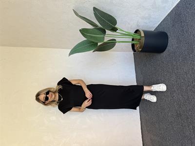 Vatkalı Modal Elbise Siyah - 1056