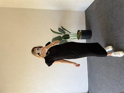 Vatkalı Modal Elbise Siyah - 1056