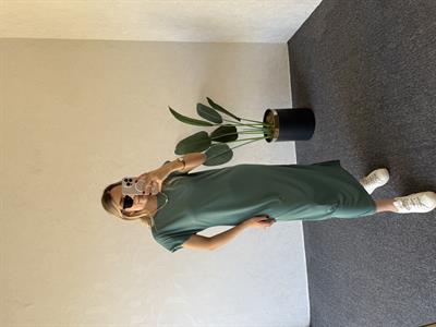 Vatkalı Modal Elbise Yeşil - 1056