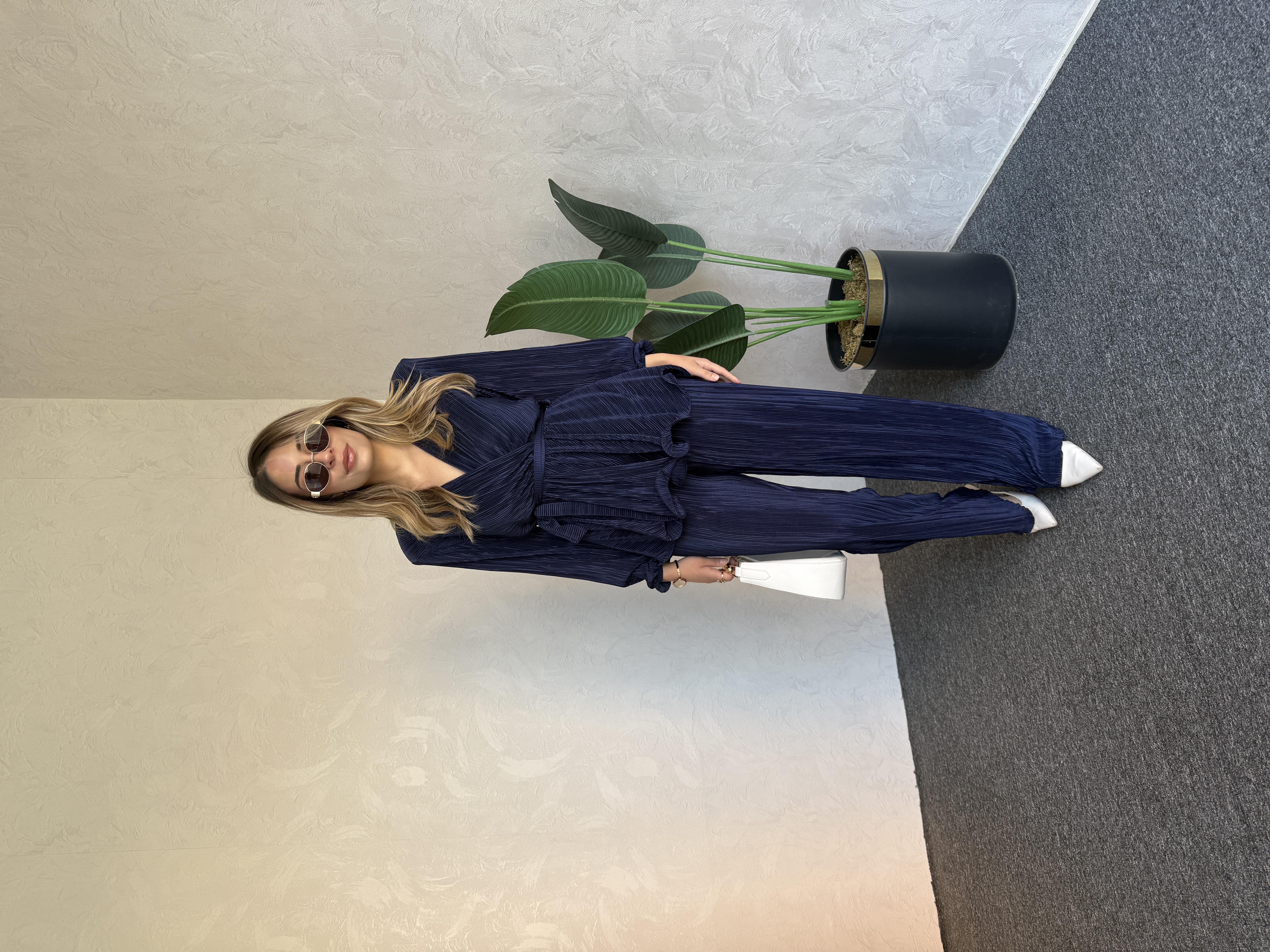 Piliseli Kruvaze Takım Lacivert - 1018