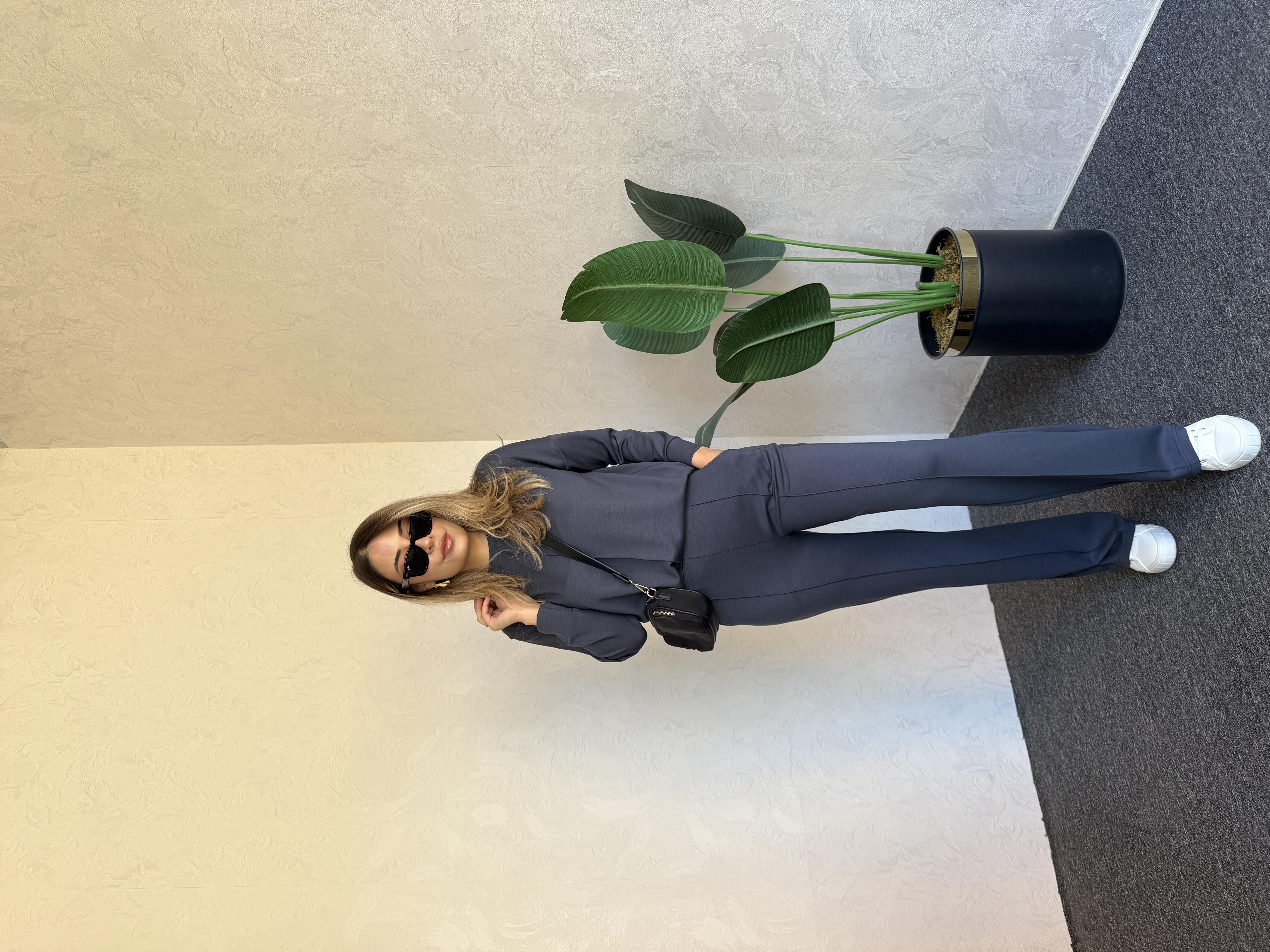 Uzun Kol Modal Takım Antrasit - 1076