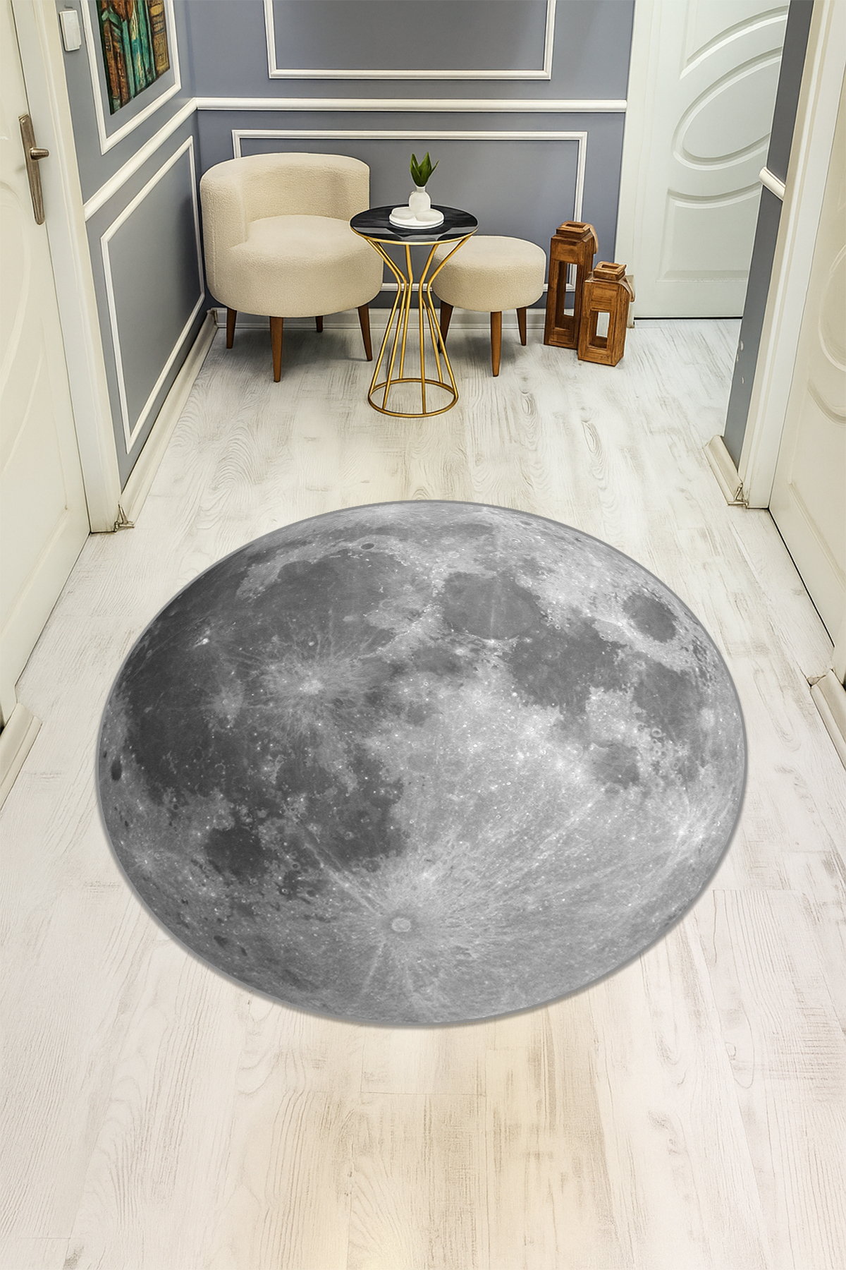 Dijital Baskı Modern Kaymaz Taban Halı H0311