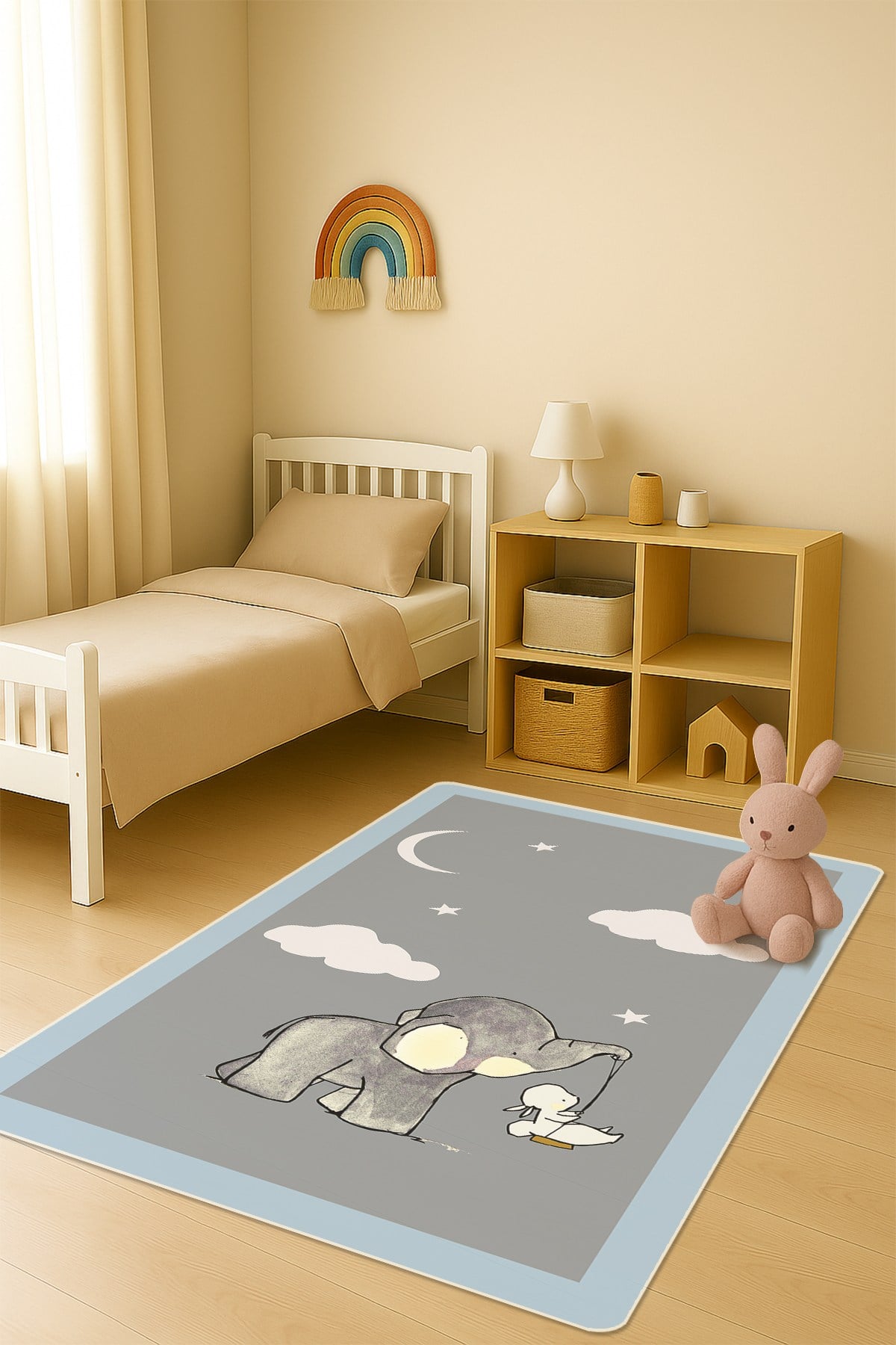 Modern Dijital Baskı Kaymaz Taban Çocuk ve Genç Odası Halısı H0798