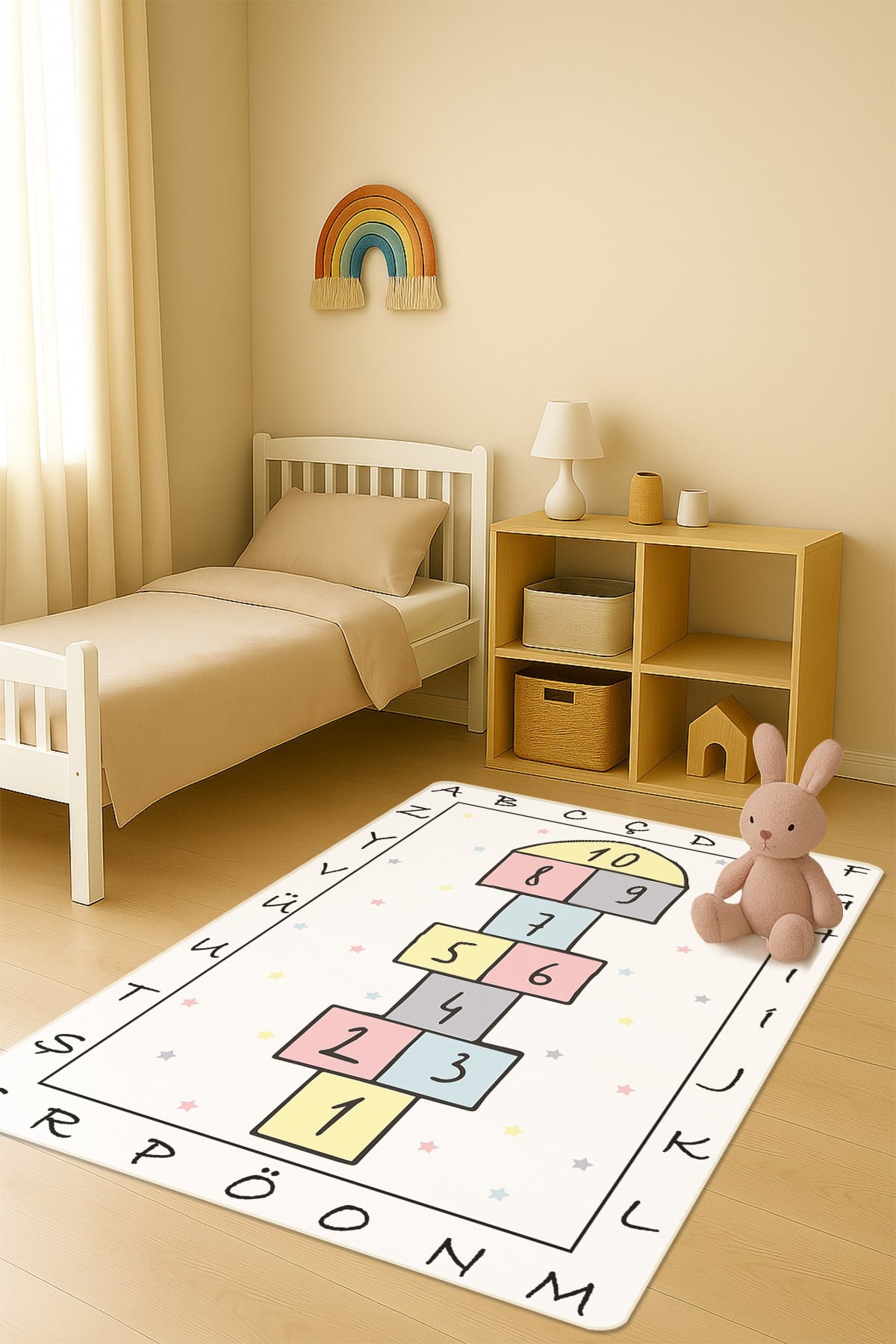 Modern Dijital Baskı Kaymaz Taban Çocuk ve Genç Odası Halısı H0689