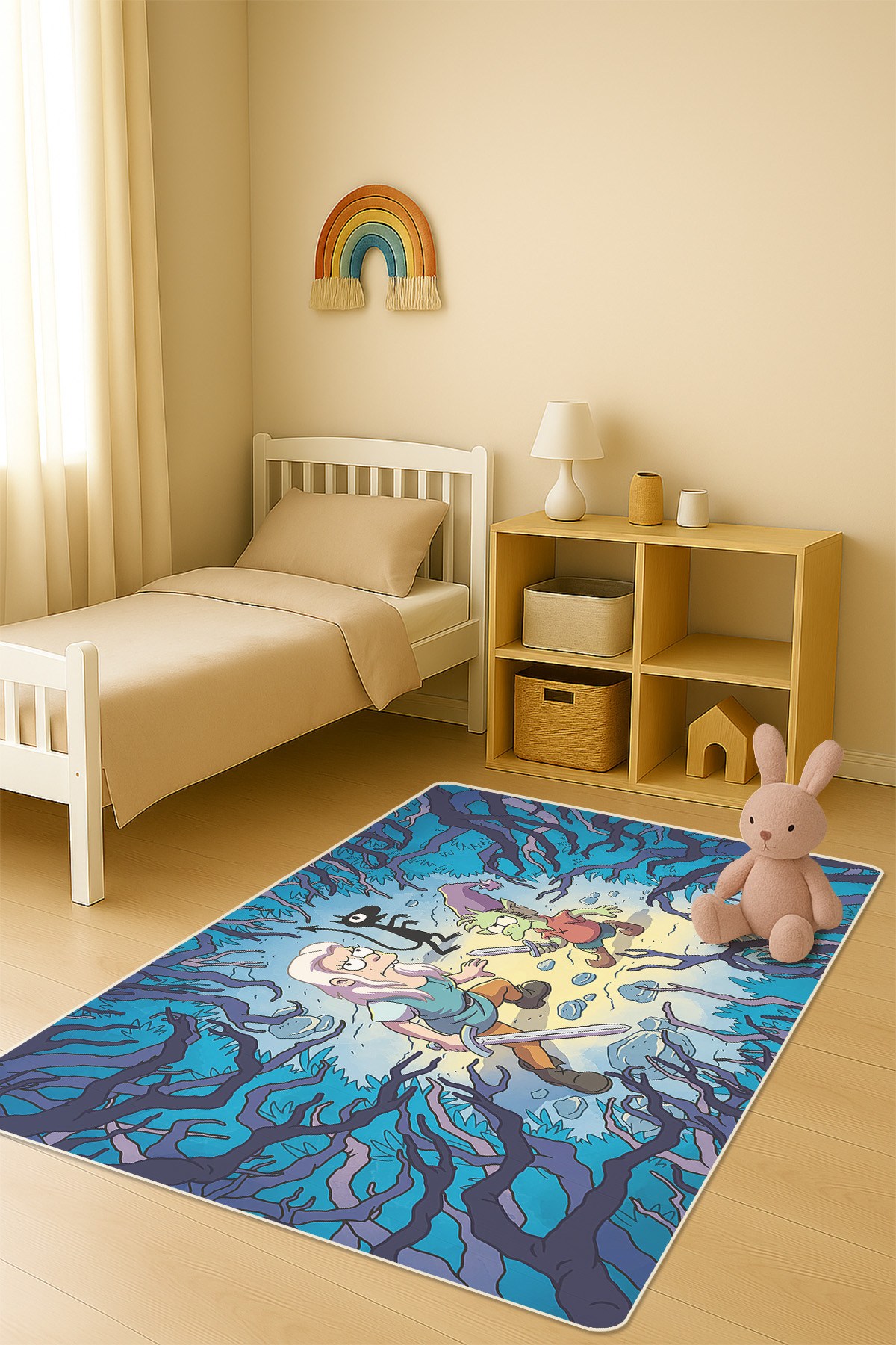 Modern Dijital Baskı Kaymaz Taban Çocuk ve Genç Odası Halısı H0546
