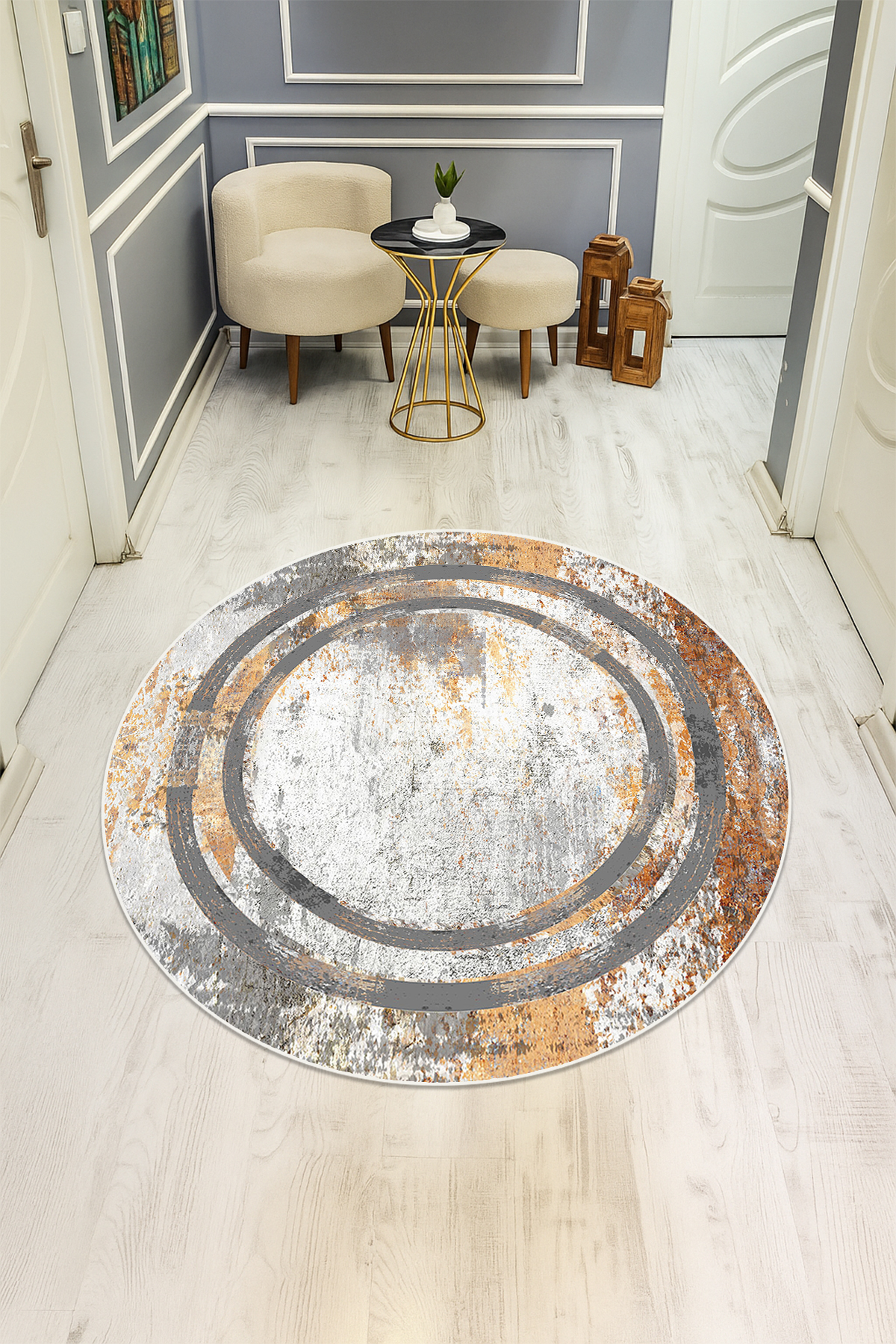 Dijital Baskı Modern Kaymaz Taban Halı H0344