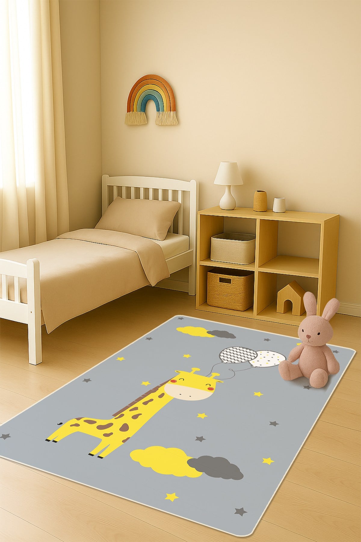 Modern Dijital Baskı Kaymaz Taban Çocuk ve Genç Odası Halısı H0796