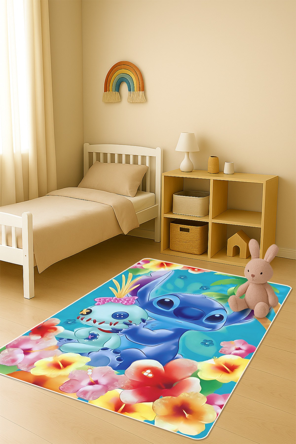 Modern Desenli Dijital Baskı Kaymaz Taban Çocuk ve Genç Odası Halısı H0871