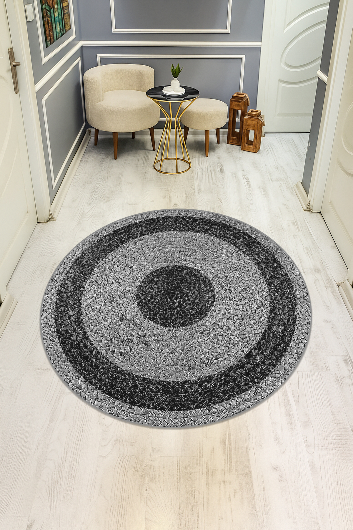 Dijital Baskı Modern Kaymaz Taban Halı H0310