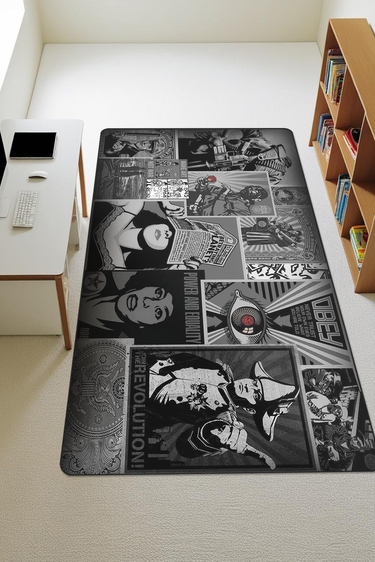 Modern Dijital Baskı Kaymaz Taban Çocuk ve Genç Odası Halısı H0843