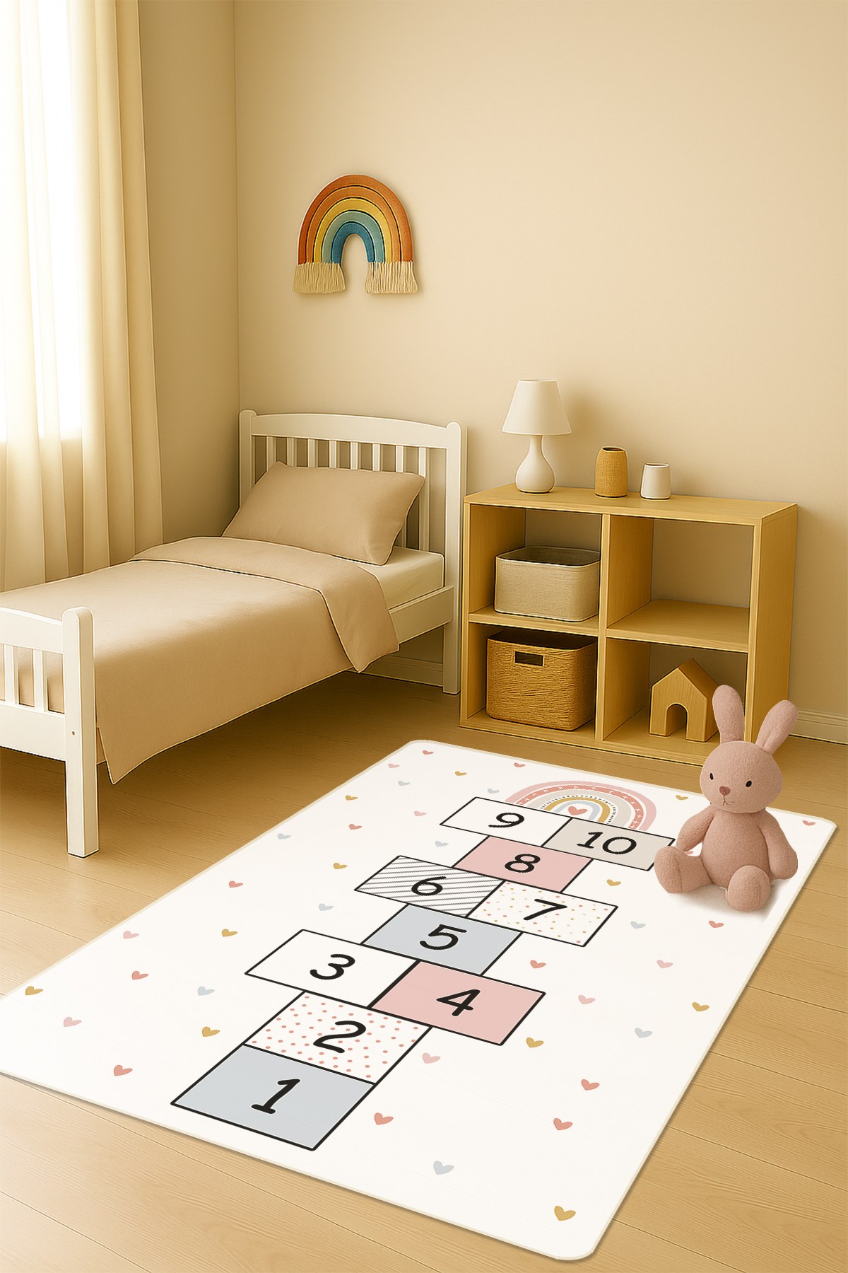 Modern Dijital Baskı Kaymaz Taban Çocuk ve Genç Odası Halısı H0687