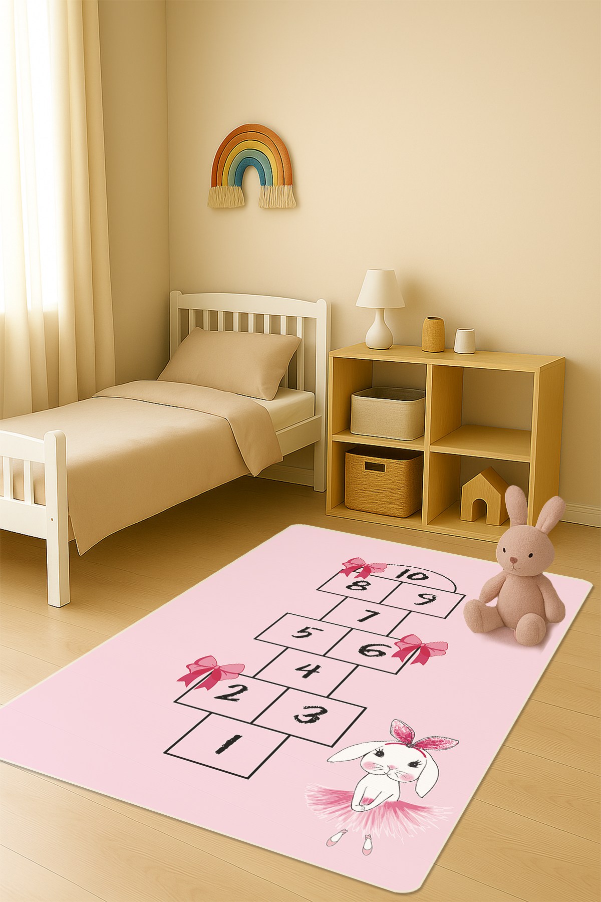 Modern Dijital Baskı Kaymaz Taban Çocuk ve Genç Odası Halısı H0704