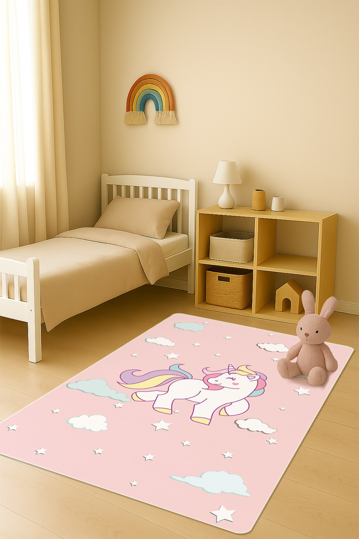 Modern Dijital Baskı Kaymaz Taban Çocuk ve Genç Odası Halısı H0775