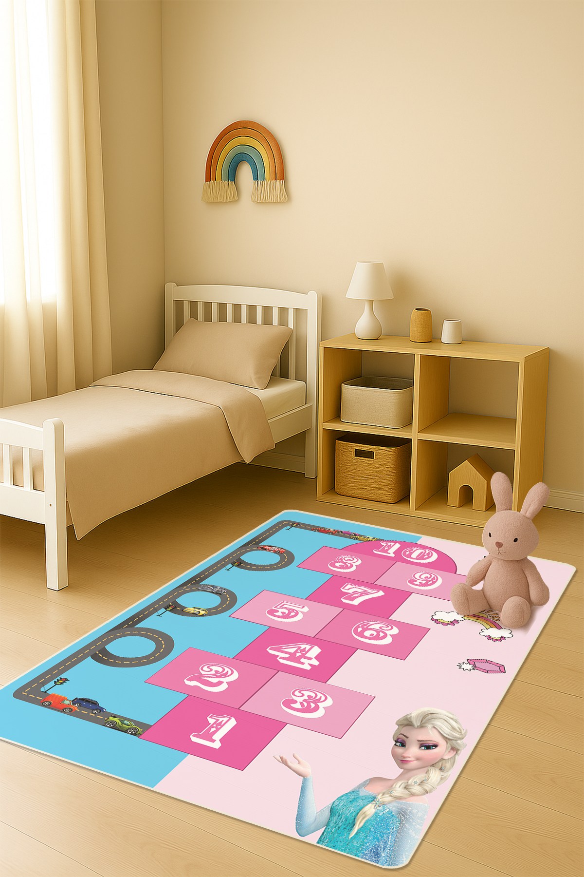 Modern Dijital Baskı Kaymaz Taban Çocuk ve Genç Odası Halısı H0981