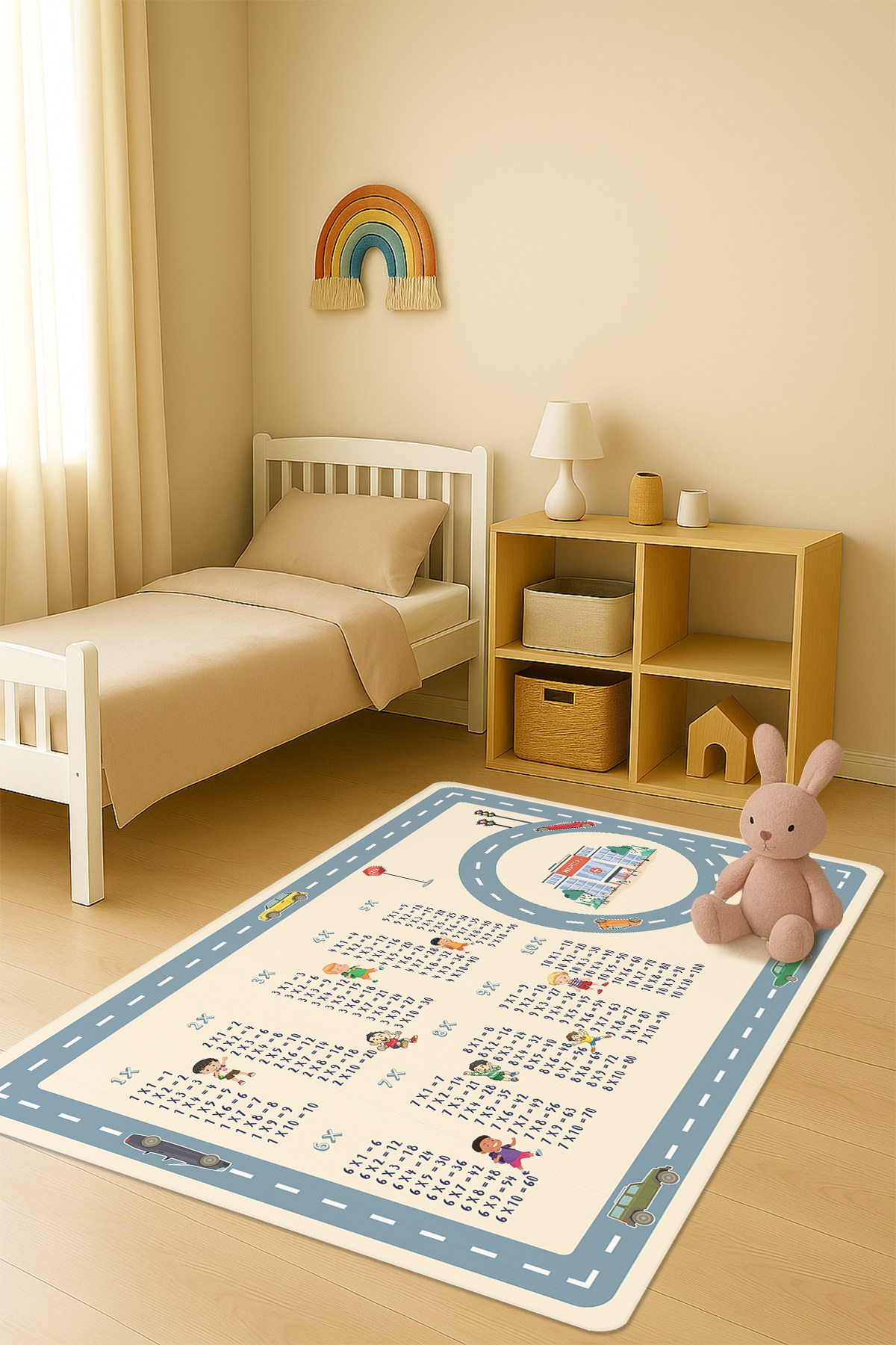 Modern Dijital Baskı Kaymaz Taban Çocuk ve Genç Odası Halısı H0726