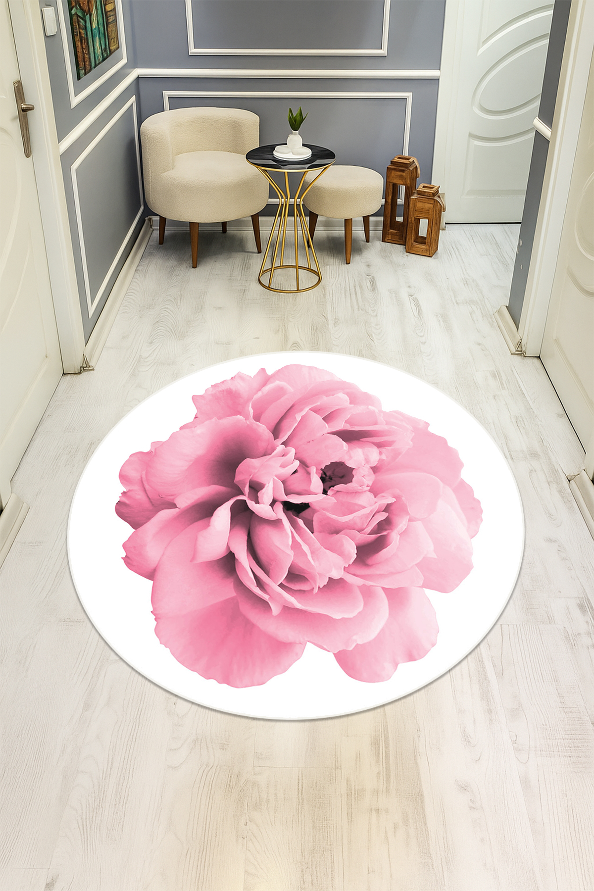 Dijital Baskı Modern Kaymaz Taban Halı H0321