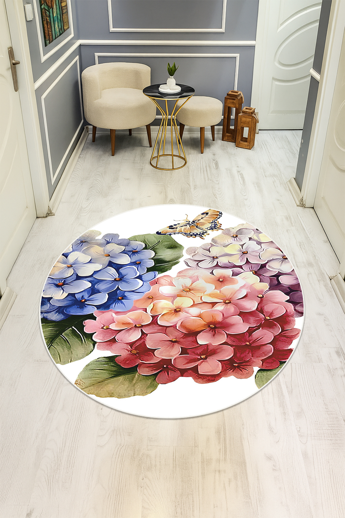 Dijital Baskı Modern Kaymaz Taban Halı H0322