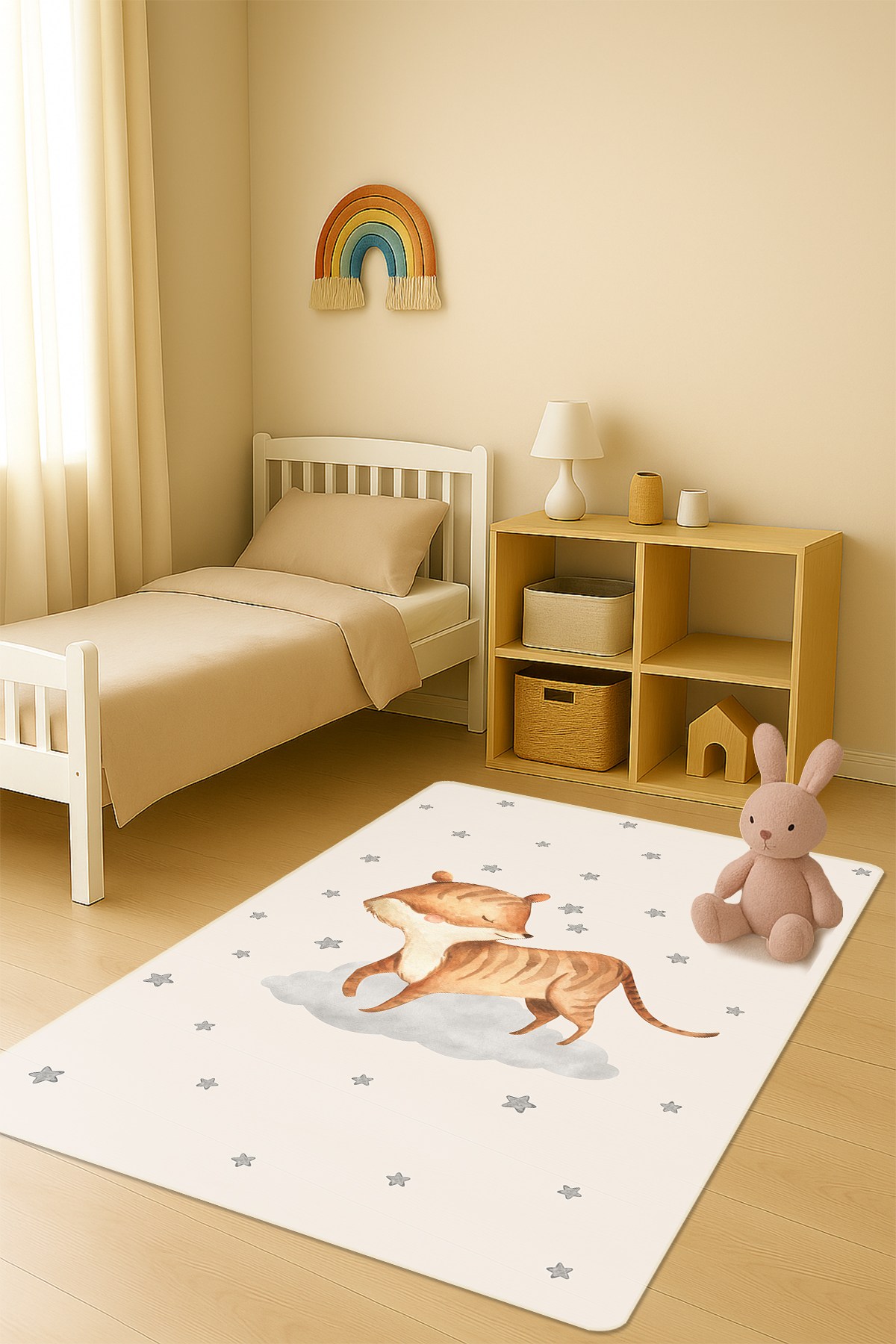 Modern Dijital Baskı Kaymaz Taban Çocuk ve Genç Odası Halısı H0803