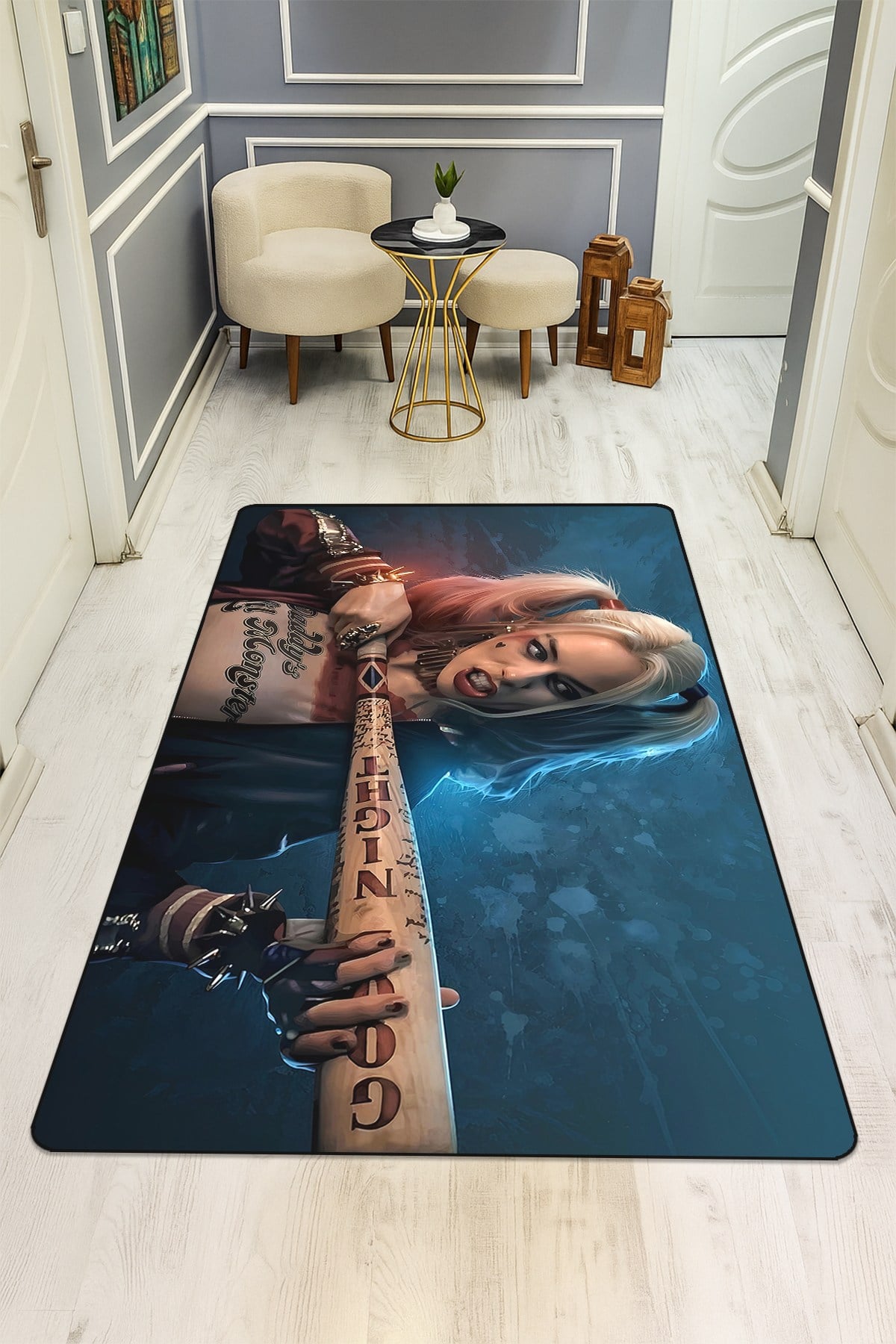 Modern Dijital Baskı Kaymaz Taban Çocuk ve Genç Odası Halısı H0517