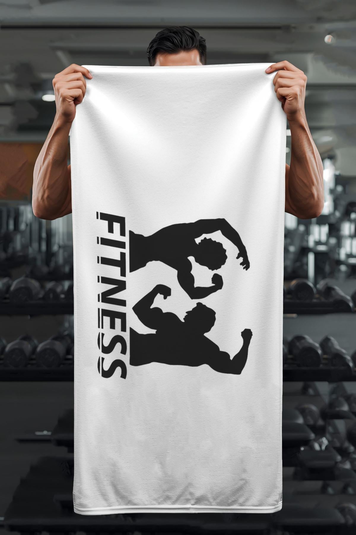 Dijital Baskı Fitness Desenli Spor Havlusu HVL0240