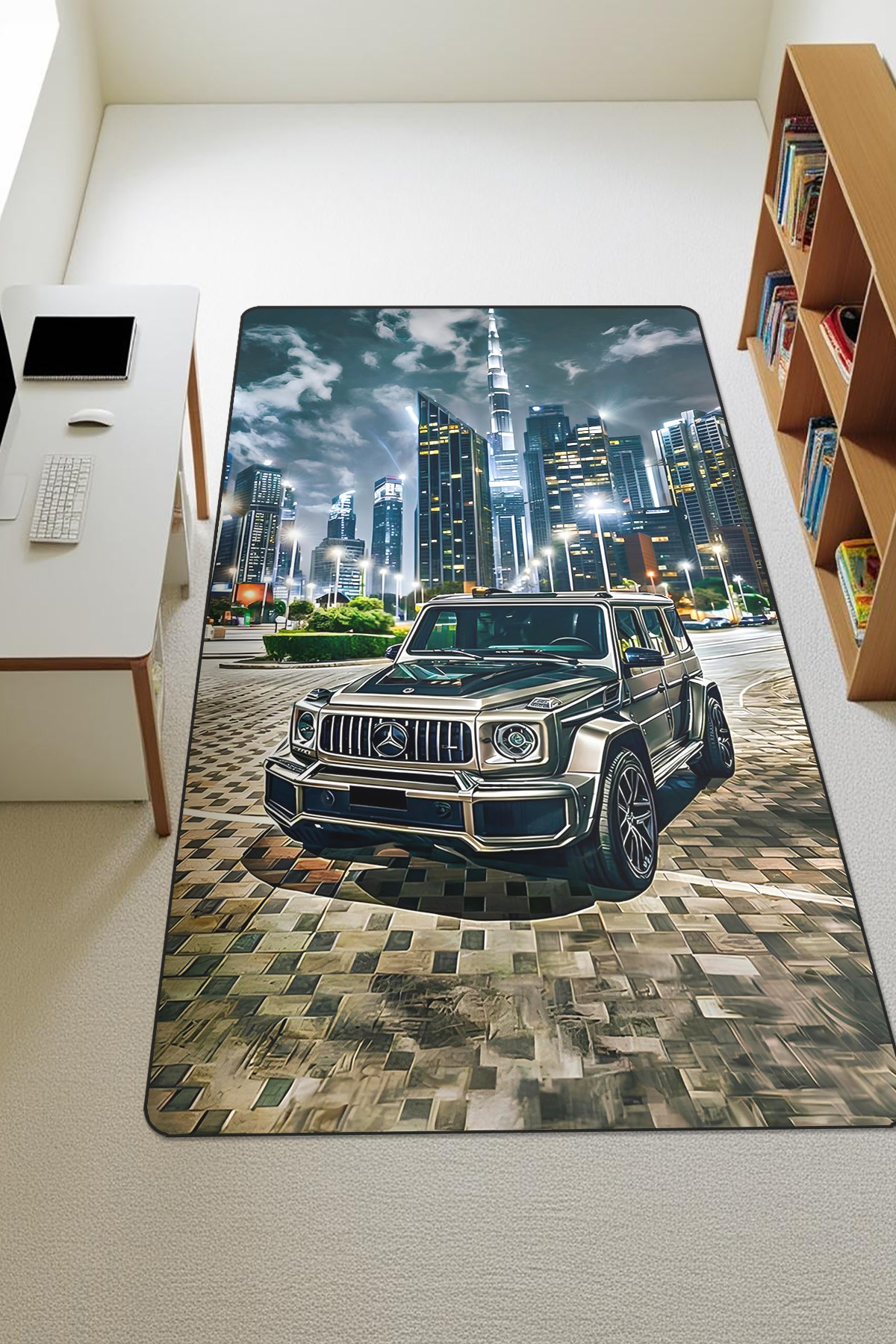 Modern Dijital Baskı Kaymaz Taban Çocuk ve Genç Odası Halısı H0302