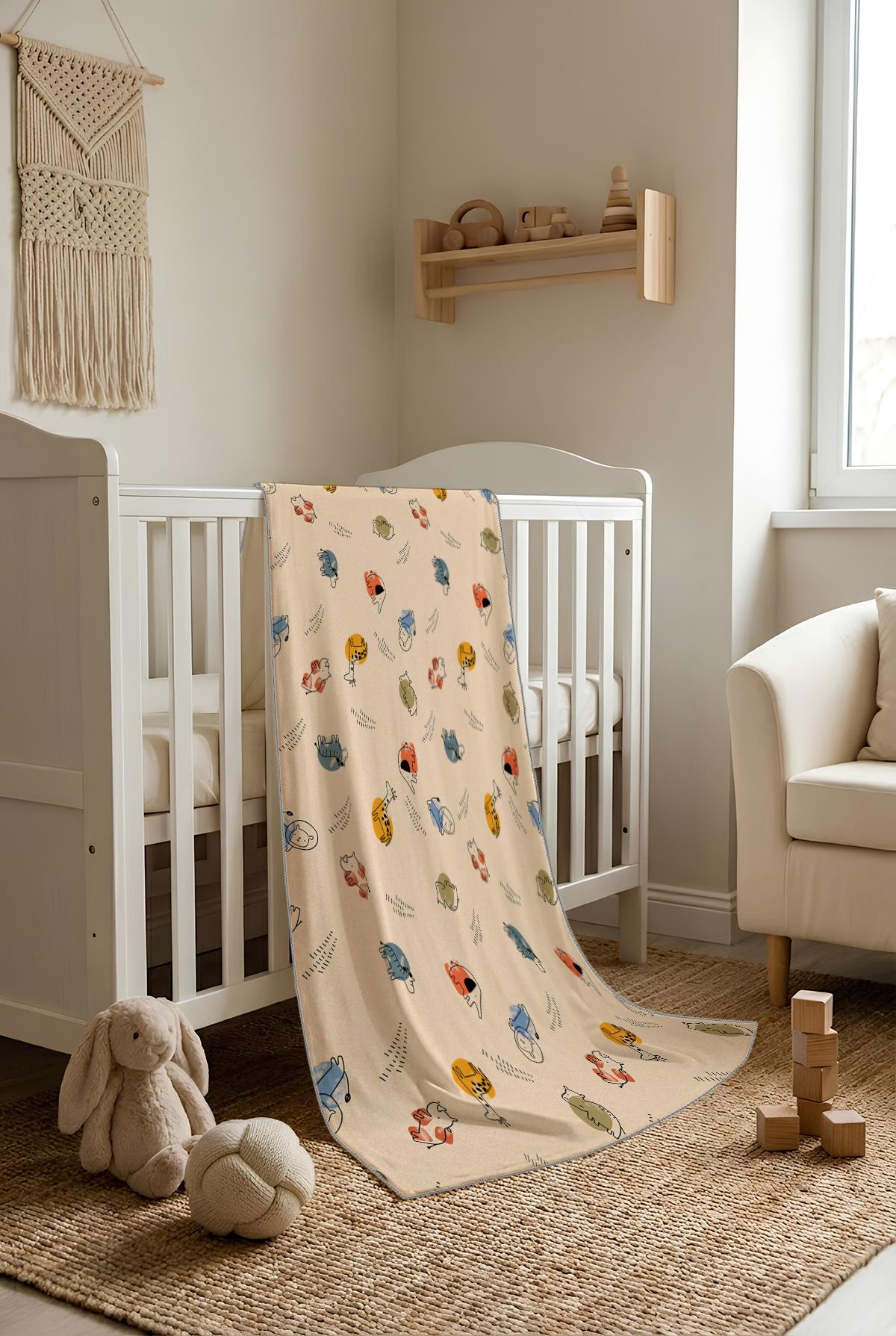 Hayvan Desenli Soft Touch Termal Bebek Battaniyesi CBT0001