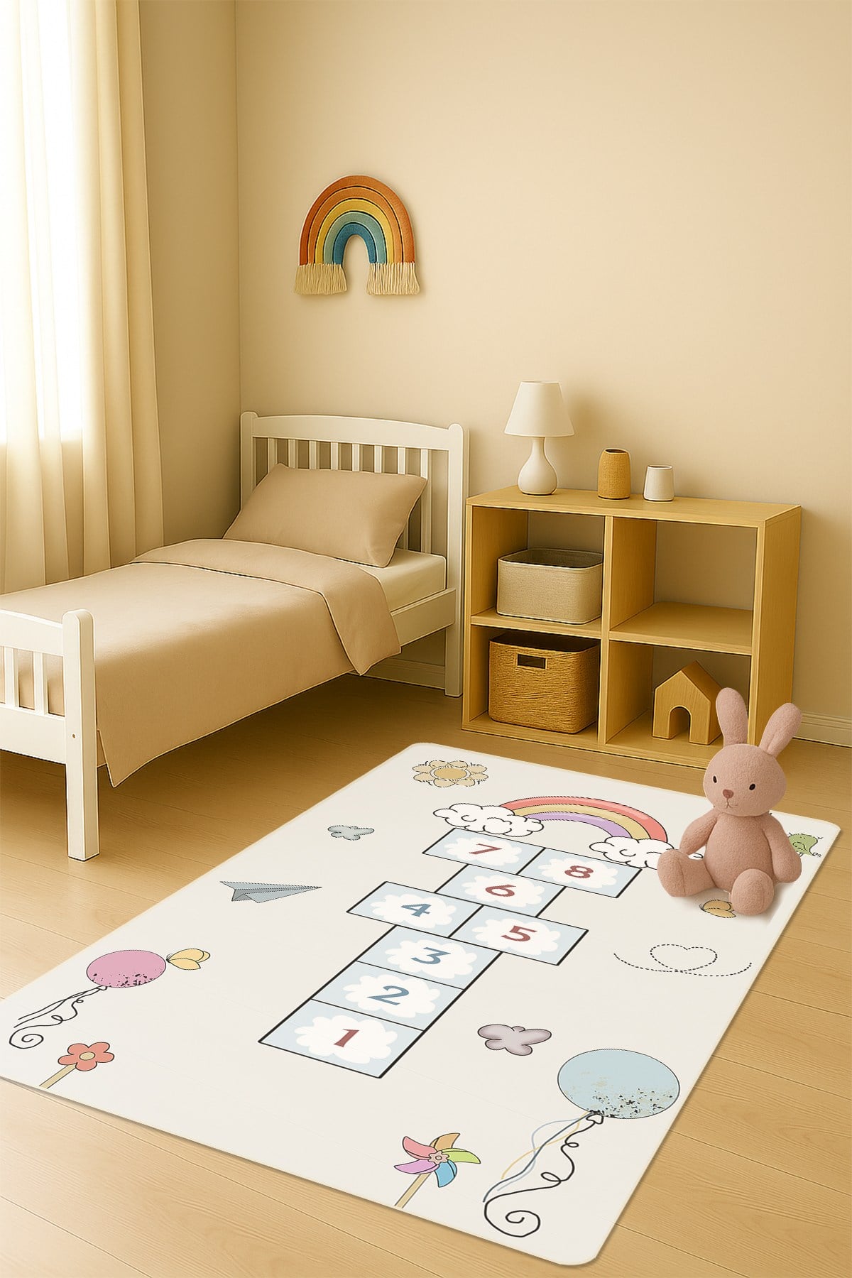 Modern Dijital Baskı Kaymaz Taban Çocuk ve Genç Odası Halısı H0685
