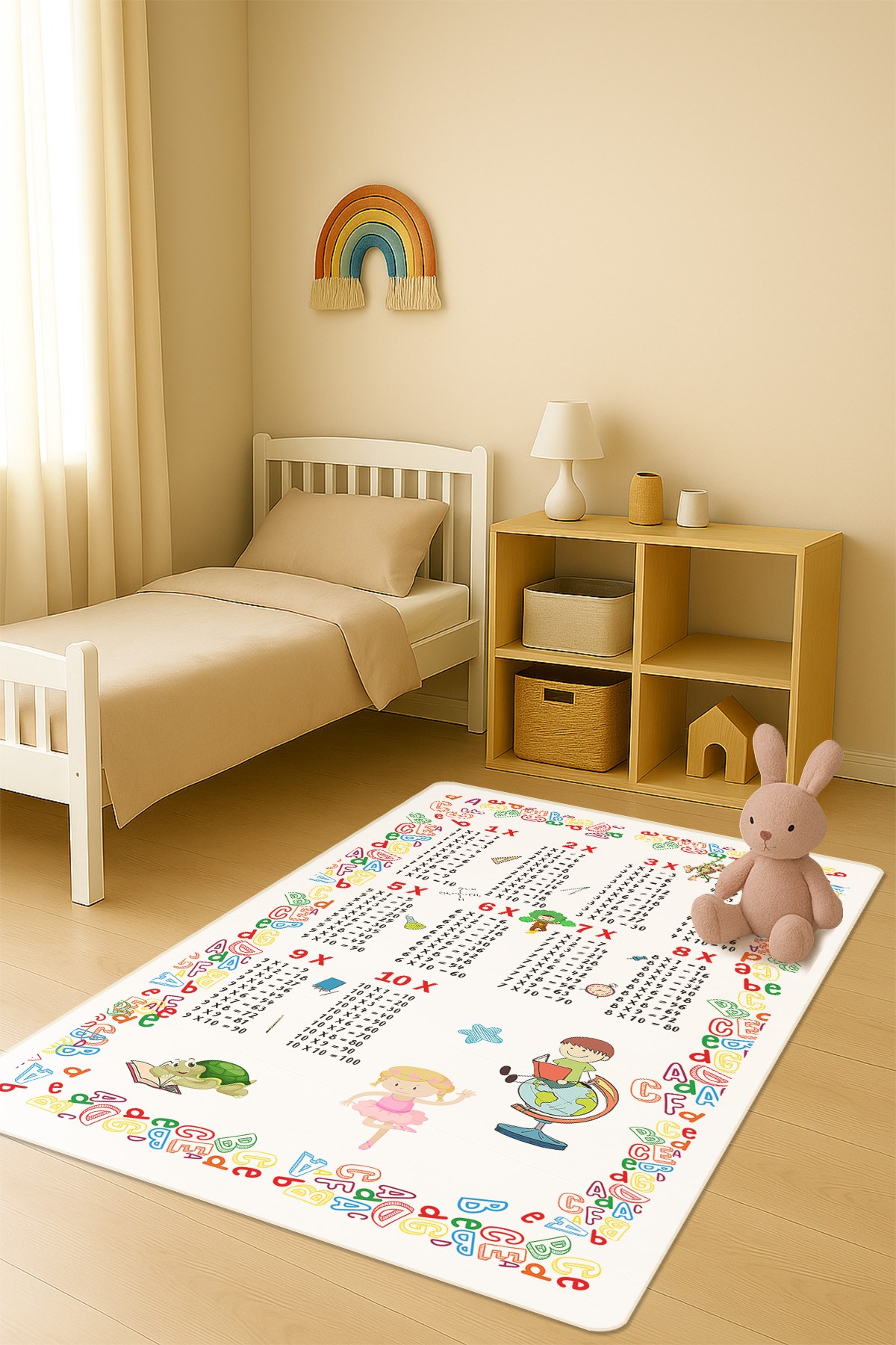 Modern Dijital Baskı Kaymaz Taban Çocuk ve Genç Odası Halısı H0634