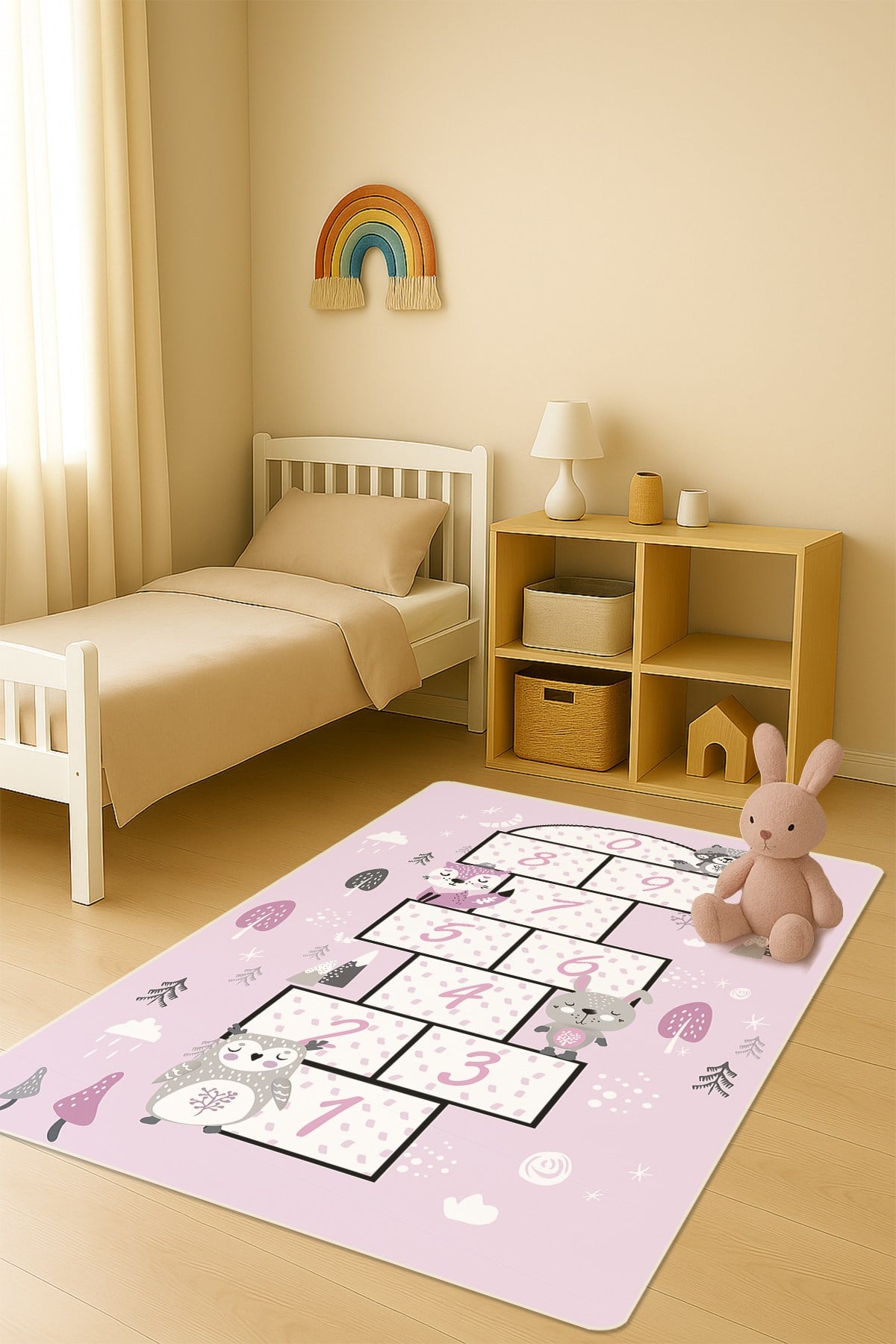 Modern Dijital Baskı Kaymaz Taban Çocuk ve Genç Odası Halısı H0694