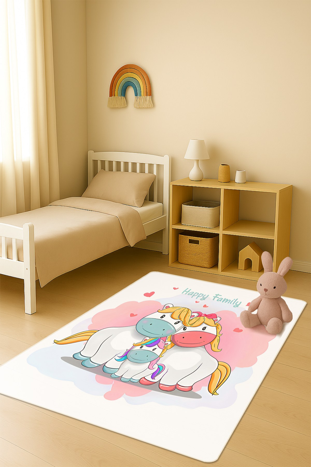 Modern Dijital Baskı Kaymaz Taban Çocuk ve Genç Odası Halısı H0776