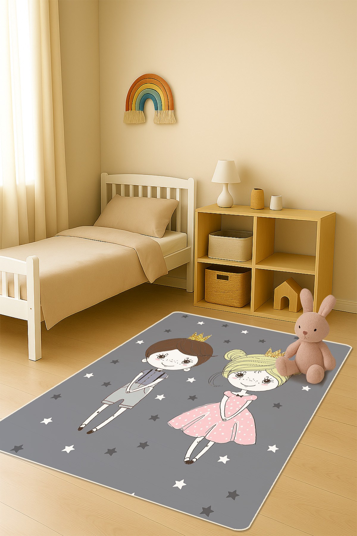 Modern Dijital Baskı Kaymaz Taban Çocuk ve Genç Odası Halısı H0633