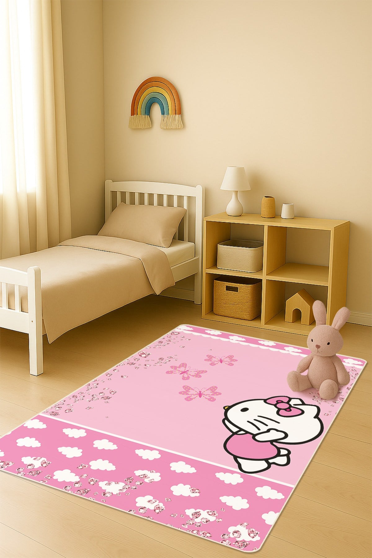 Modern Dijital Baskı Kaymaz Taban Çocuk ve Genç Odası Halısı H0592