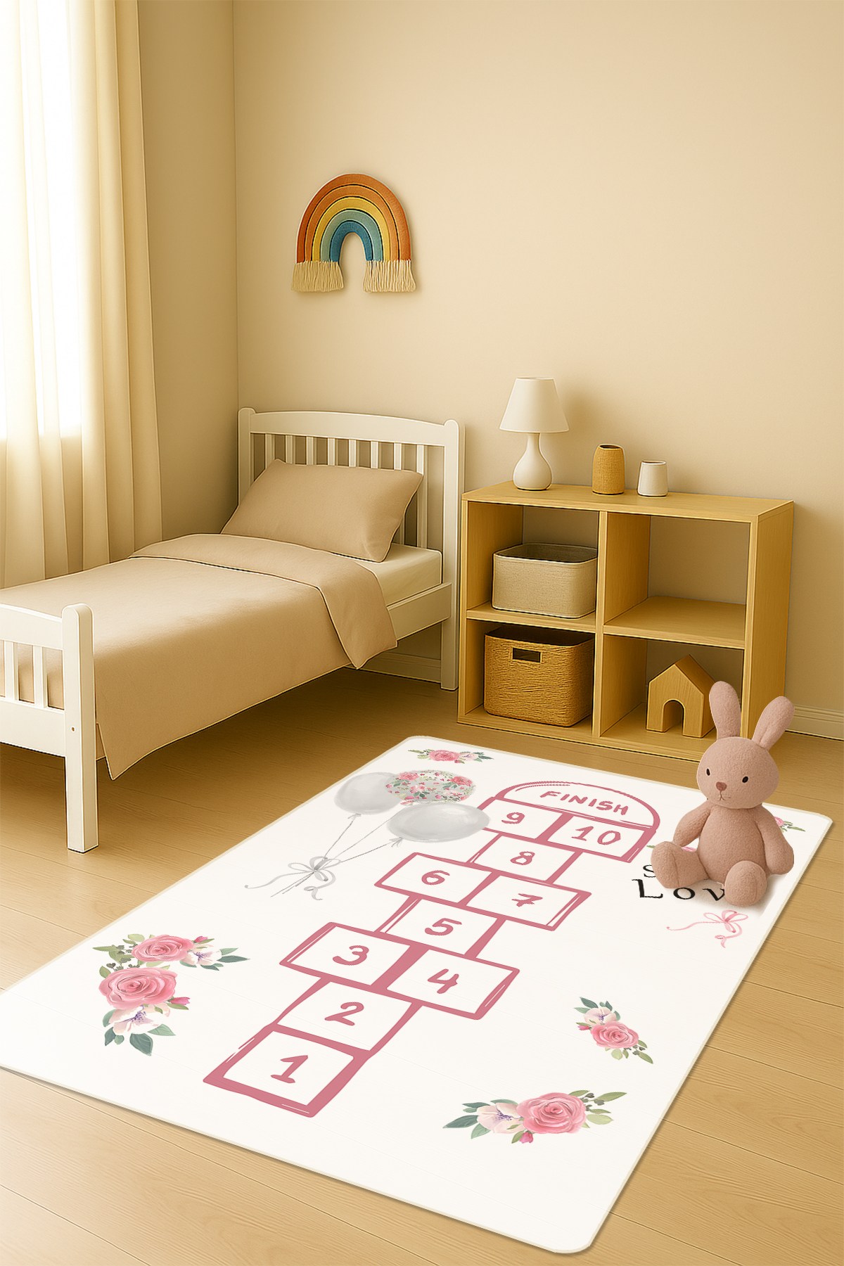 Modern Dijital Baskı Kaymaz Taban Çocuk ve Genç Odası Halısı H0701