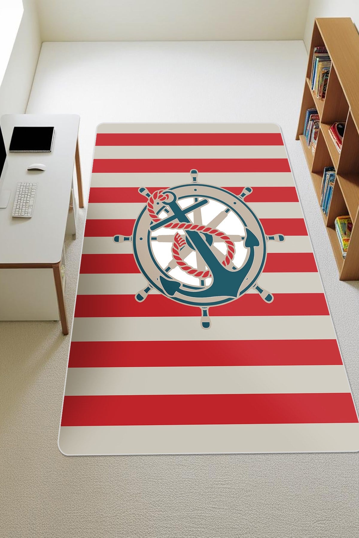 Modern Desenli Dijital Baskı Kaymaz Taban Çocuk ve Genç Odası Halısı H0747