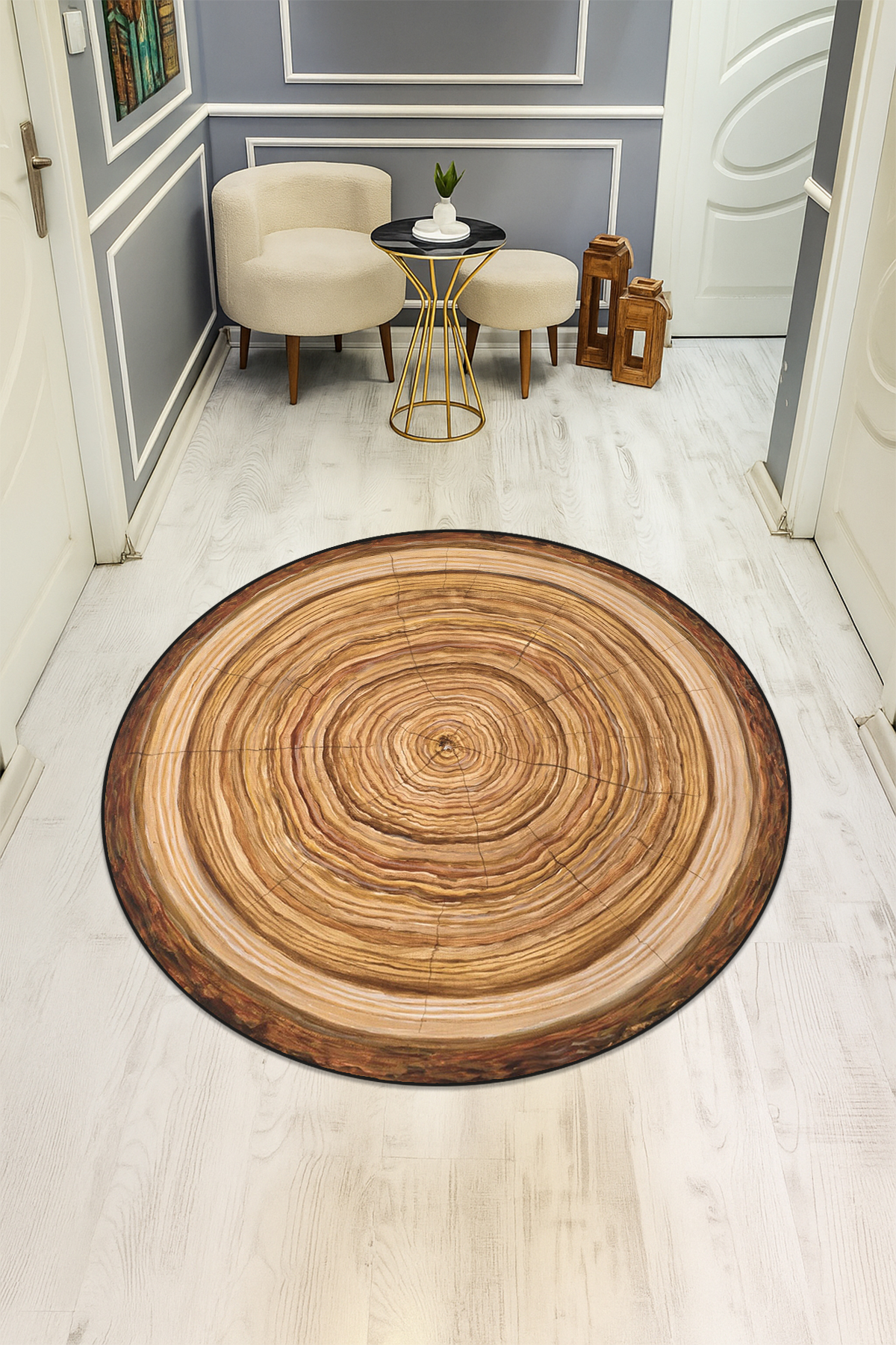 Dijital Baskı Modern Kaymaz Taban Halı H0328
