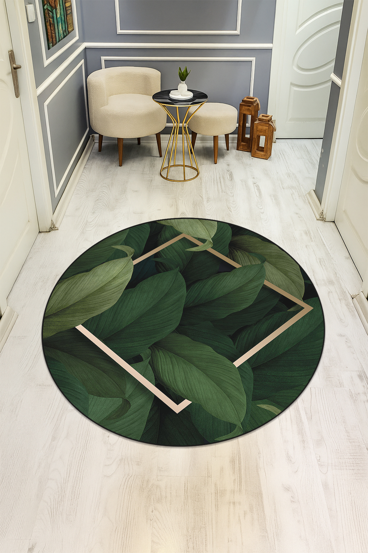 Dijital Baskı Modern Kaymaz Taban Halı H0317