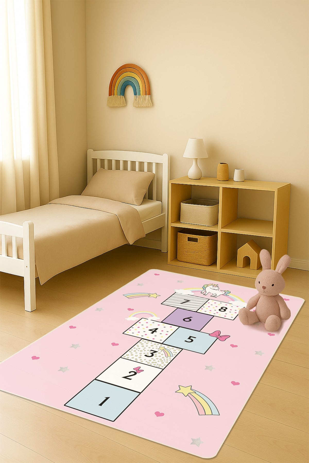 Modern Dijital Baskı Kaymaz Taban Çocuk ve Genç Odası Halısı H0684