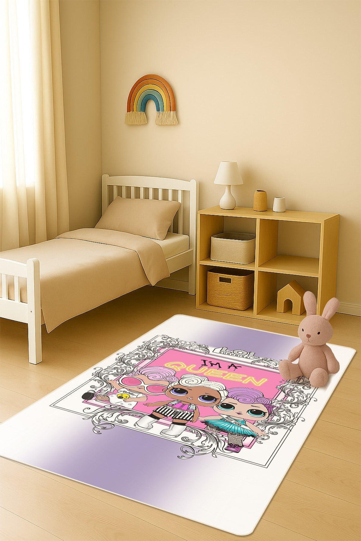 Modern Dijital Baskı Kaymaz Taban Çocuk ve Genç Odası Halısı H0605