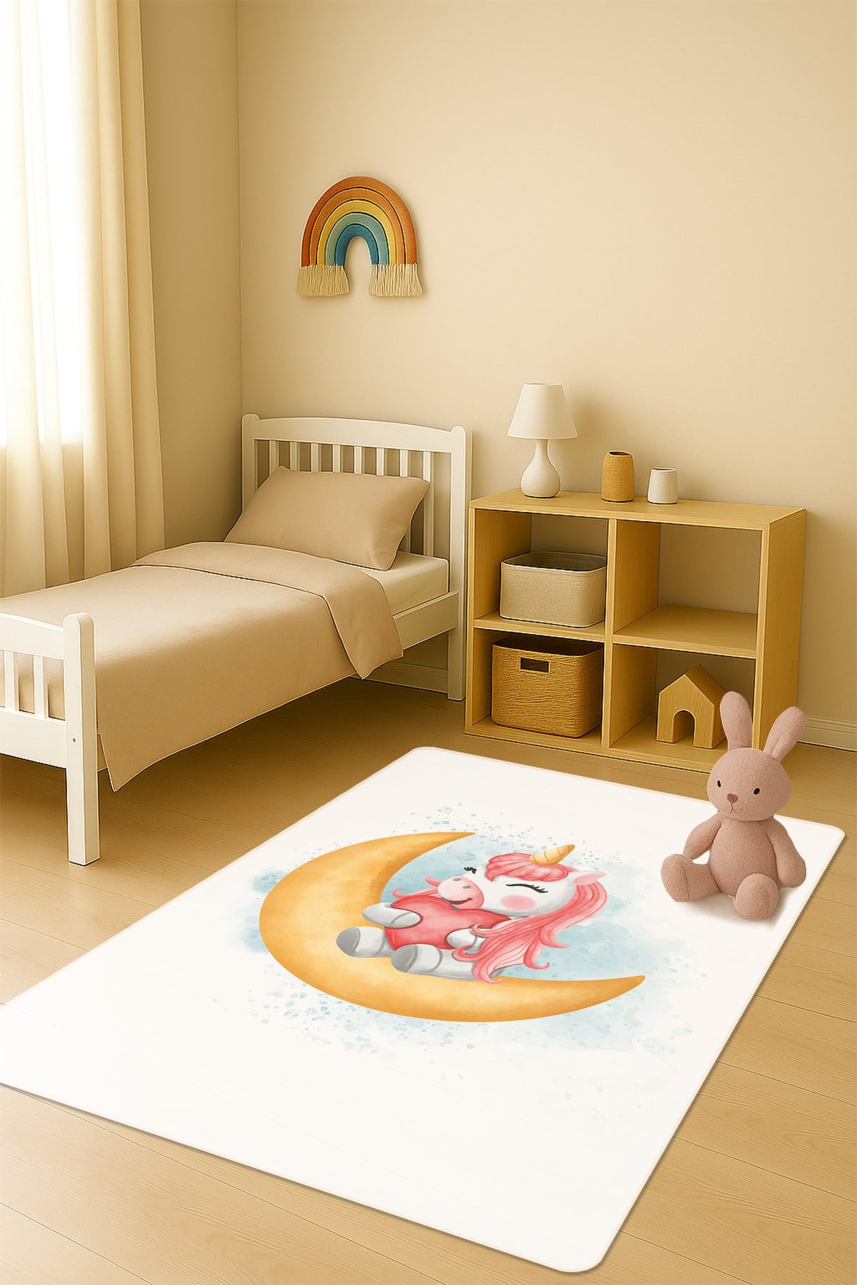 Modern Desenli Dijital Baskı Kaymaz Taban Çocuk ve Genç Odası Halısı H0874