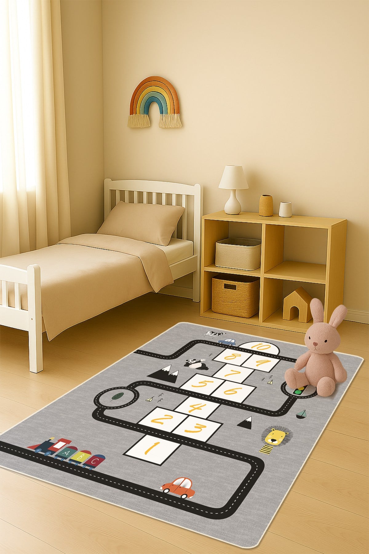 Modern Dijital Baskı Kaymaz Taban Çocuk ve Genç Odası Halısı H0711
