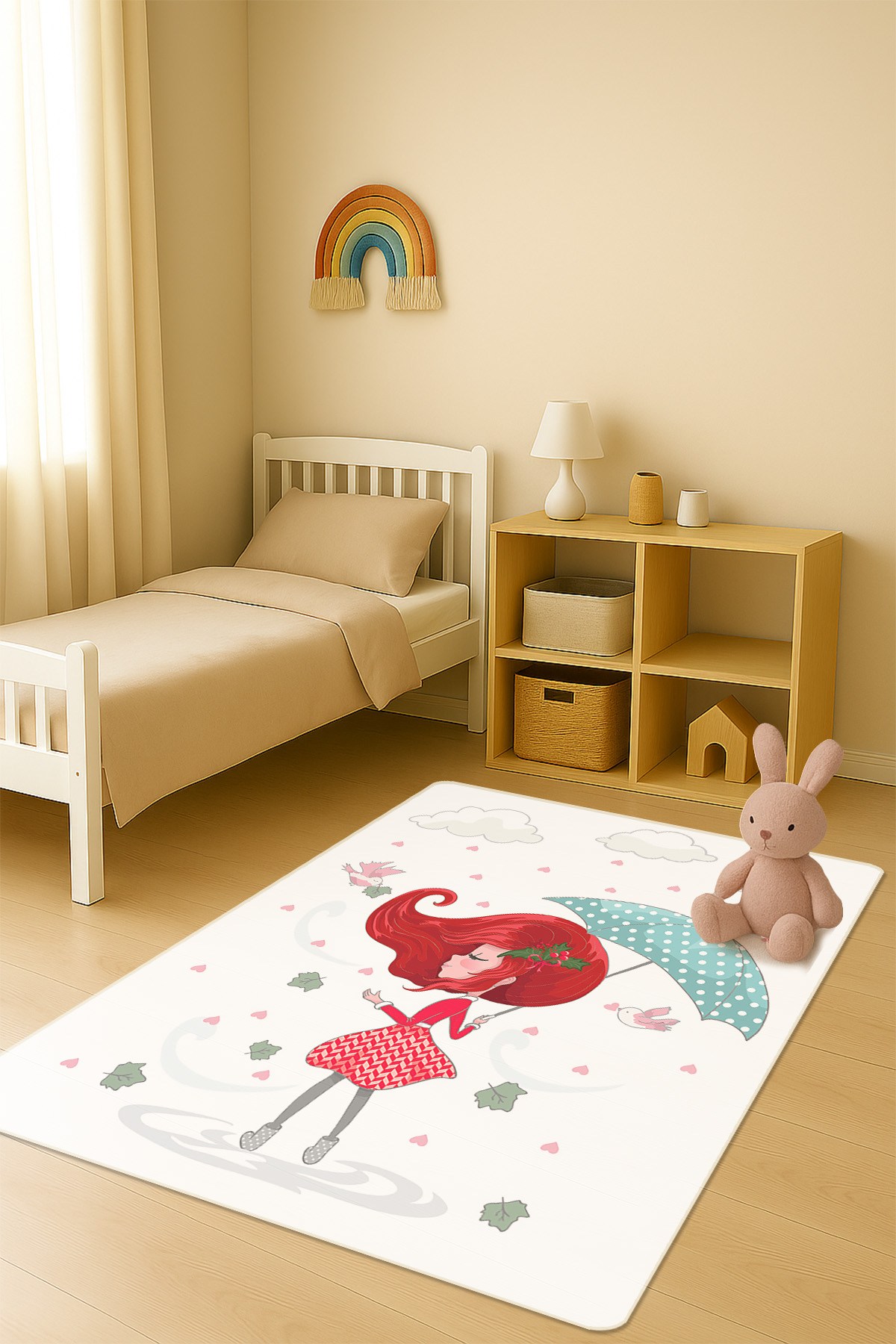 Modern Dijital Baskı Kaymaz Taban Çocuk ve Genç Odası Halısı H0604