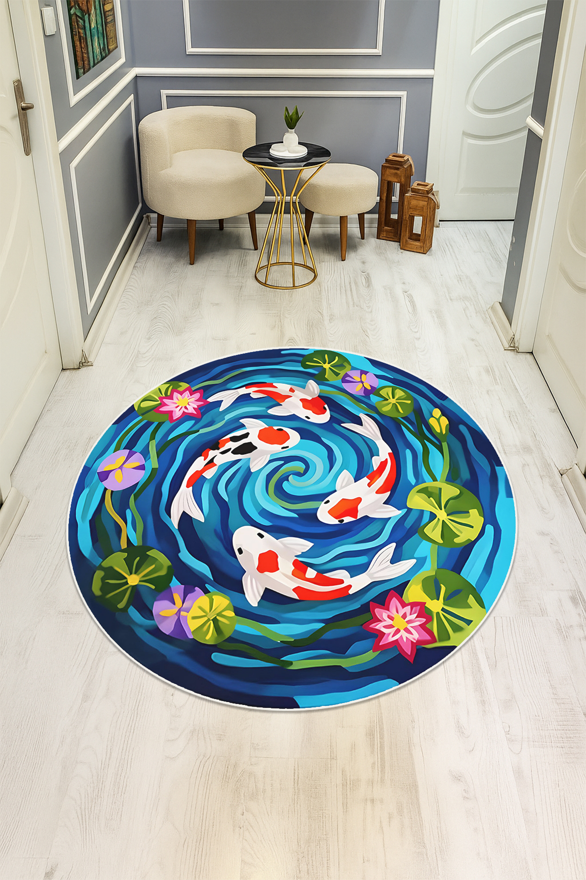 Dijital Baskı Modern Kaymaz Taban Halı H0320