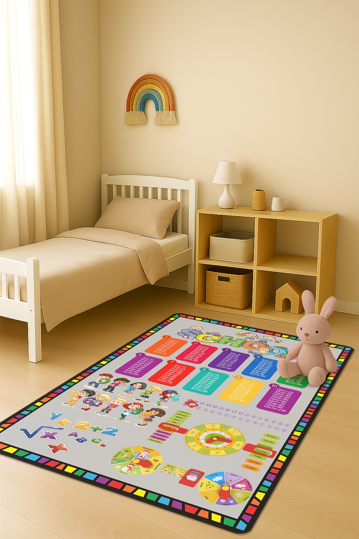 Modern Dijital Baskı Kaymaz Taban Çocuk ve Genç Odası Halısı H0635