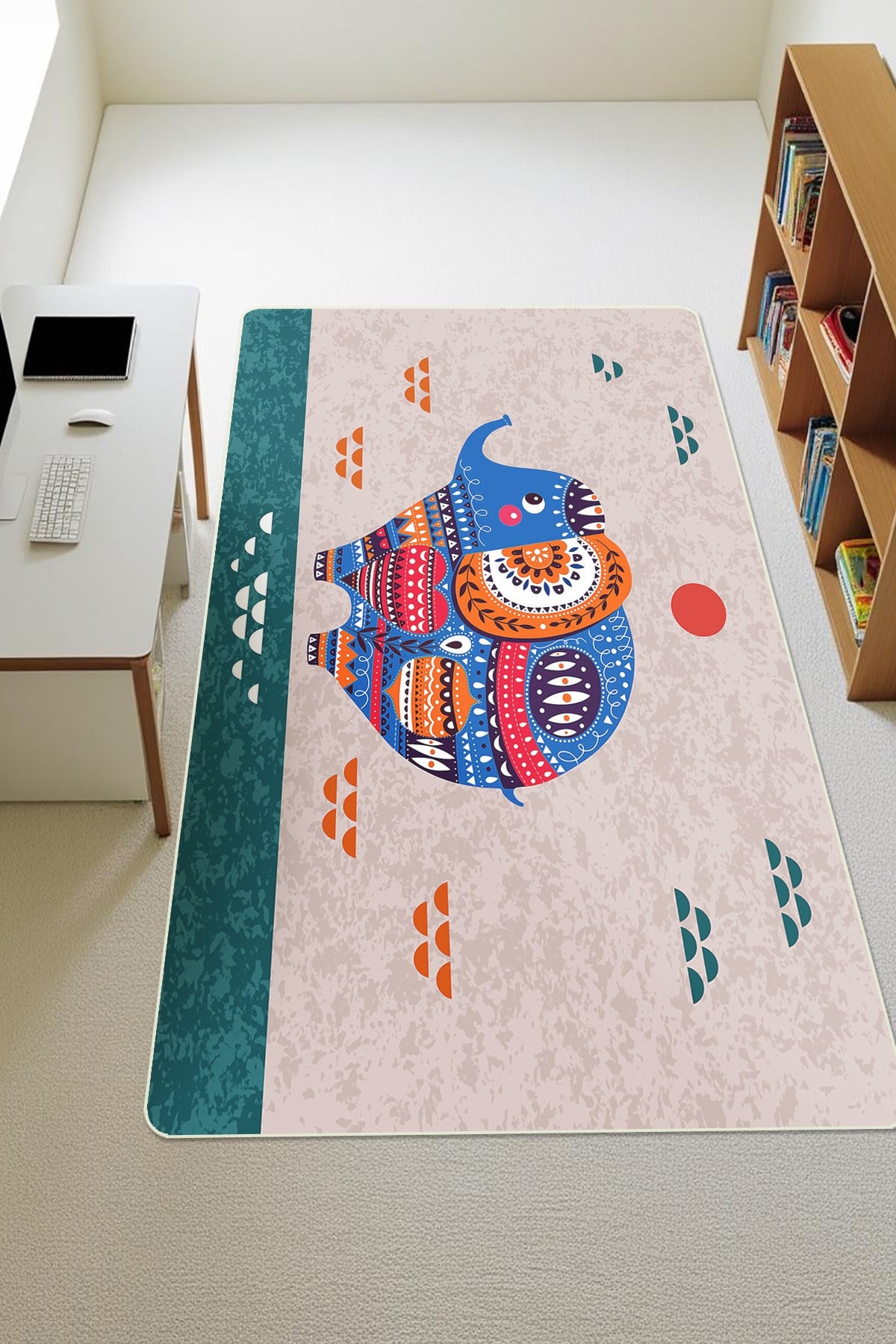 Modern Dijital Baskı Kaymaz Taban Çocuk ve Genç Odası Halısı H0787