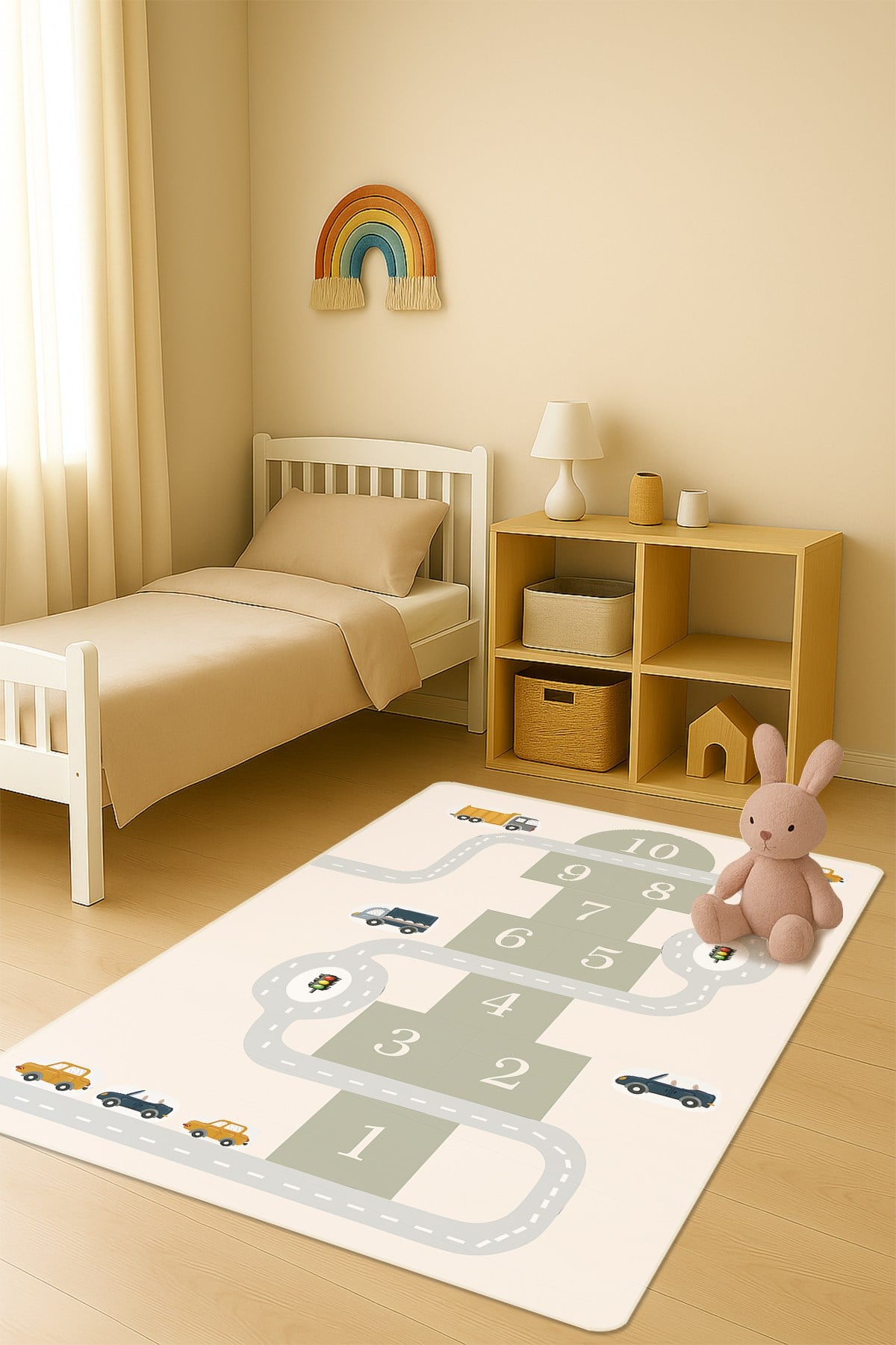 Modern Dijital Baskı Kaymaz Taban Çocuk ve Genç Odası Halısı H0699